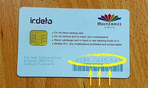 get dstv smart card number|DStv smartcard number.